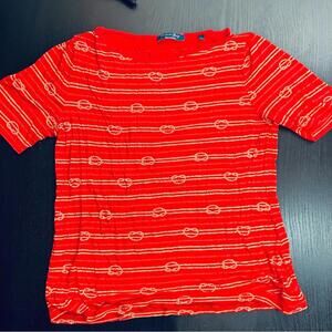 Red and White Short Sleeve Tee